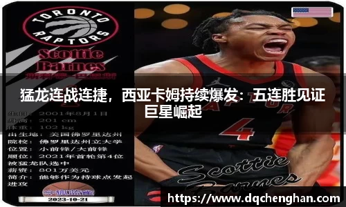 猛龙连战连捷，西亚卡姆持续爆发：五连胜见证巨星崛起
